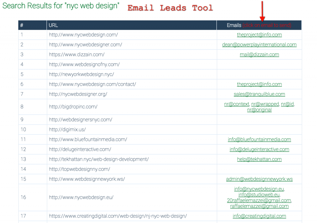 Email Leads Tool